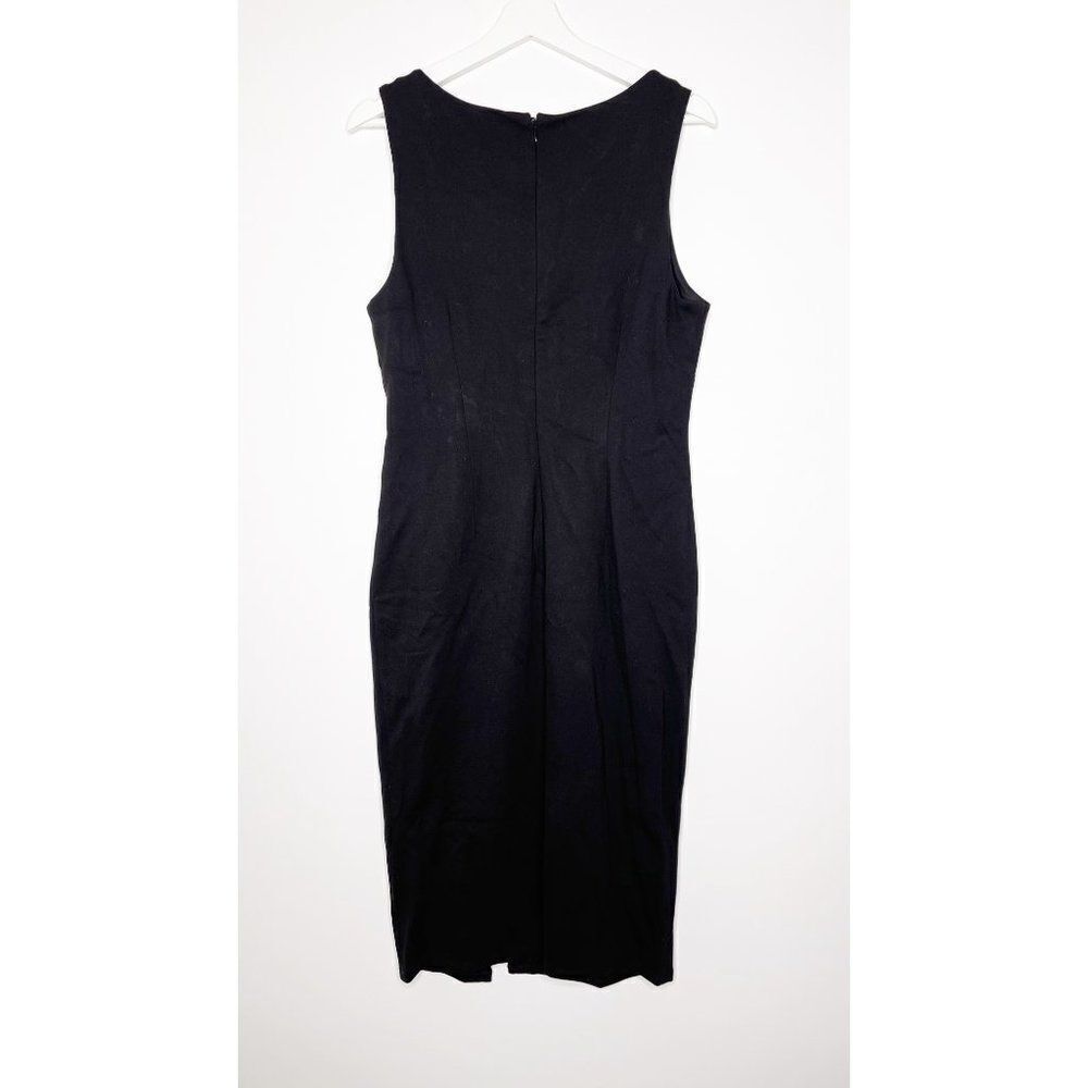 TAHARI Sleeveless Lace-Up Ponte Midi Dress  - Picture 8 of 11